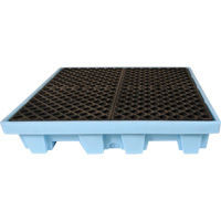4-Drum Fluorinated & Nestable Ultra-Spill Pallet<sup>®</sup>, 66 US gal. Spill Capacity, 51" x 51" x 10" SHF630 | Kelford