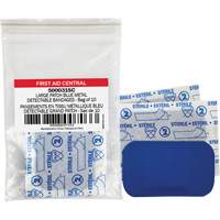 Blue Adhesive Bandages, Rectangular/Square, 3", Fabric Metal Detectable, Non-Sterile Kelford