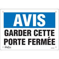 "Porte fermée" Sign, 7" x 10", Vinyl, French SHG592 | Kelford