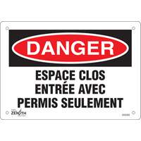 "Espace clos" Sign, 7" x 10", Plastic, French SHG593 | Kelford