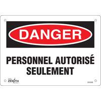"Personnel autorisé seulement" Sign, 7" x 10", Plastic, French SHG596 | Kelford