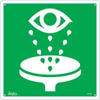 Eye Wash CSA Safety Sign, 12" x 12", Aluminum, Pictogram SHG609 | Kelford