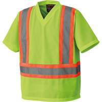 5993P Mesh Safety T-Shirt, Polyester, Small, High Visibility Lime-Yellow Kelford