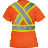 6948 Women's Bird's-Eye Safety T-Shirt, Polyester, X-Small, High Visibility Orange Kelford