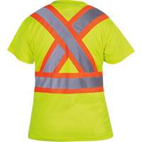 6949 Women's Bird's-Eye Safety T-Shirt, Polyester, X-Small, High Visibility Lime-Yellow Kelford
