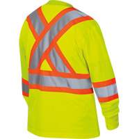 6969 Women's Bird's-Eye Long-Sleeved Safety Shirt, Polyester, X-Small, High Visibility Lime-Yellow Kelford
