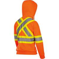 6924W Women's Fleece Hoodie with Zipper, Polyester, X-Small, High Visibility Orange Kelford