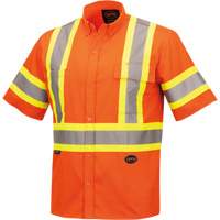4442 Ultra Cool Short-Sleeved Safety Shirt, Cotton, Small, High Visibility Orange Kelford