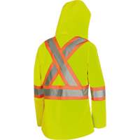 5628W The Rock Women's 300D  Quilted Safety Parka, Polyester/Polyurethane, High Visibility Lime-Yellow, X-Small Kelford