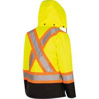 5021BBW Women's  7-in-1 Waterproof Jacket with Hood, Polyester/Polyurethane, High Visibility Lime-Yellow, X-Small Kelford