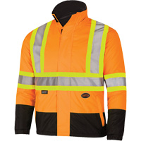 5770 Waterproof Reversible Safety Jacket, Polyester/Polyurethane, High Visibility Orange, Small Kelford
