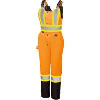 5040BBW Women's High-Visibility Waterproof Safety Overalls, Polyester, X-Small, Black/High Visibility Orange Kelford