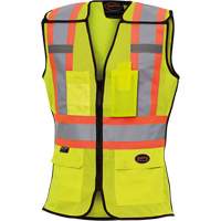 489 Women's High-Visibility Safety Tear-Away Vest, High Visibility Lime-Yellow, X-Small, Polyester Kelford
