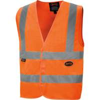 High-Visibility Tricot Safety Vest, High Visibility Orange, Large, Polyester, CSA Z96 Class 2 - Level 2 SHI013 | Kelford