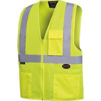 Safety Vest with 2" Tape, High Visibility Lime-Yellow, 4X-Large, Polyester, CSA Z96 Class 2 - Level 2 SHI027 | Kelford