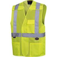 Mesh Safety Vest with 2" Tape, High Visibility Lime-Yellow, 4X-Large/5X-Large, Polyester, CSA Z96 Class 2 - Level 2 SHI028 | Kelford