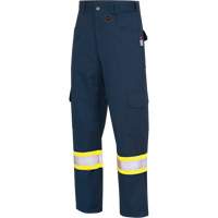 7764 FR-Tech&reg; High Visibility 88/12 FR/Arc Rated Safety Cargo Pants, 30, x 32, Navy Blue Kelford