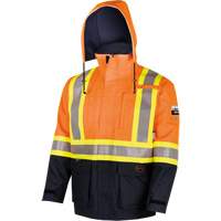 4484 Defender&reg; FR/Arc/Antistatic Trilaminate Safety Jacket, Small, Black/High Visibility Orange, 11 cal/cm² Kelford