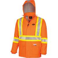 5884 Flash-Gard&reg; FR/Arc-Rated Waterproof Jacket with Hood, Small, High Visibility Orange, 51 cal/cm² Kelford