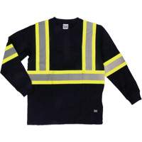 Long Sleeve Safety T-Shirt, Cotton, X-Small, Black SHJ005 | Kelford