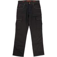 WP100 Work Pants, Cotton/Spandex, Black, Size 0, 30 Inseam SHJ108 | Kelford