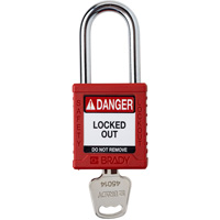 Cadenas de verrouillage Velocity, Rouge, Cl&eacute;s diff&eacute;rentes, Nylon, Largeur de 1-1/2" Kelford