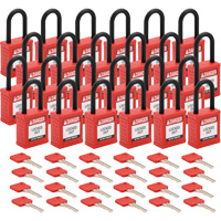 Cadenas de verrouillage Velocity, Rouge, Cl&eacute;s diff&eacute;rentes, Nylon, Largeur de 1-1/2" Kelford