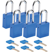 Cadenas de s&eacute;curit&eacute;, Cadenas de s&eacute;curit&eacute;, Cl&eacute;s diff&eacute;rentes, Aluminium, Largeur de 1-1/2" Kelford