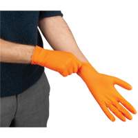 Gants d'examen de poids lourd &agrave; prise tactile, Petit, Nitrile, 8 mils, Sans poudre, Orange Kelford
