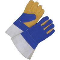 Gants pour soudeur doubl&eacute;s avec poignet de 5", Cuir de vache refendu, Taille 2T-Grand Kelford