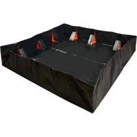IBX Wall Pop-Up Berm, 268 US gal. Capacity, 6' W x 6' L x 12" H, Snap-Up Bracket Kelford
