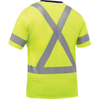 Chemise &agrave; manches courtes et X au dos Bisley, Poly-coton, Petit, Jaune lime haute visibilit&eacute; Kelford
