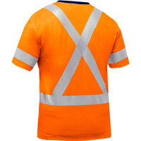 Chemise &agrave; manches courtes et X au dos Bisley, Poly-coton, Petit, Orange haute visibilit&eacute; Kelford