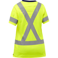 Chemise &agrave; manches courtes et X au dos Bisley pour femmes, Poly-coton, Petit, Jaune lime haute visibilit&eacute; Kelford