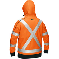 Coton ouat&eacute; doubl&eacute; de sherpa avec capuchon &agrave; fermeture &eacute;clair compl&egrave;te et X au dos Bisley pour femmes, Petit, Orange haute visibilit&eacute; Kelford