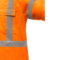 Chemise de travail &agrave; manches longues et X au dos Bisley avec X-Airflow, Poly-coton, Petit, Orange haute visibilit&eacute; Kelford