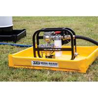 Berme de confinement compacte Mini-Berm en PVC jaune, Capacit&eacute; 10 gal. US, 2' la x 2' lo x 4" h Kelford