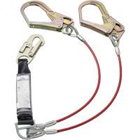 SA-55522-4 PVC-Coated Shock Absorbing Lanyard, 4', Form Hook Center, Snap Hook Leg Ends, Galvanized Steel Kelford