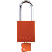 Velocity Plus Safety Lockout Padlock, Orange, Keyed Alike, Aluminum, 1-1/2" Width Kelford