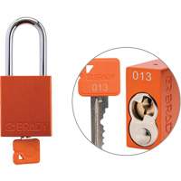 Velocity Plus Safety Lockout Padlock, Orange, Keyed Alike, Aluminum, 1-1/2" Width Kelford