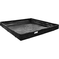 Berme de confinement des d&eacute;versements, Capacit&eacute; 179 gal. US, 6' la x 4' lo x 1" h, Support en L Kelford
