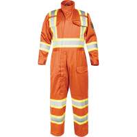 Fire-Resistant Coverall with High-Visibility Bands, Size Small, Orange Kelford