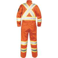 Fire-Resistant Coverall with High-Visibility Bands, Size Small, Orange Kelford