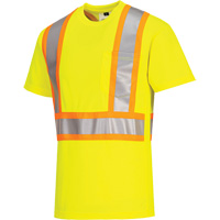 T-shirt de s&eacute;curit&eacute; &agrave; bandes contrastantes, Polyester, Petit, Jaune lime haute visibilit&eacute; Kelford