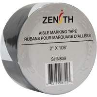 Aisle Marking Tape, 2" x 108', PVC, Black and White Kelford