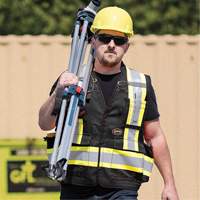 6679 High-Visibility Antimicrobial Mesh-Back Surveyor Vest, Black, Small, Polyester Kelford