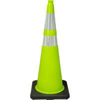 Premium Traffic Cone, 36", Lime Green, 4" & 6" Reflective Collar(s) Kelford