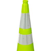 Premium Traffic Cone, 36", Lime Green, 4" & 6" Reflective Collar(s) Kelford