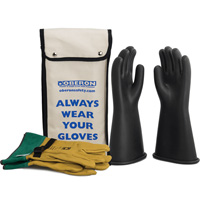 Class 1 Rubber Electrical Glove Kit, 8, 14" L, 37 cal/cm², NFPA 70E Kelford
