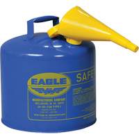 Safety Can for Kerosene with Funnel, Type I, Galvanized Steel, 5 US gal., Blue, FM Approved/UL/ULC Listed Kelford
